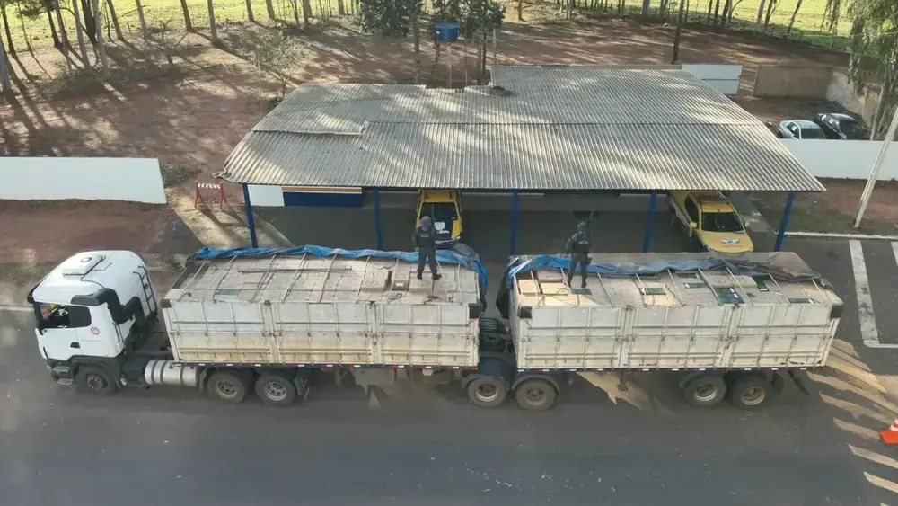Carreta com 40 mil pacotes de cigarros é apreendida em MS